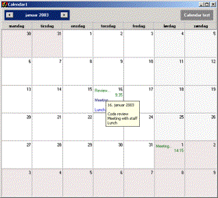 Calendar control